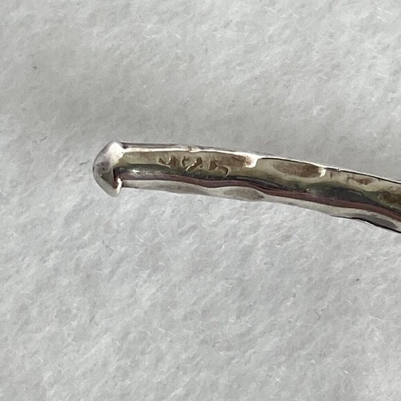 Sterling Silver 925 Flexible Hammered Torque Collar Choker Necklace 14.75" - Picture 9 of 16